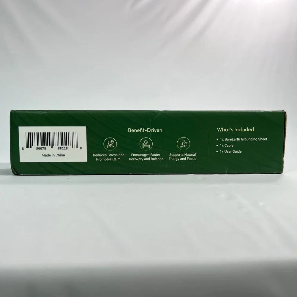 BareEarth Grounding Bed Sheet Kit Twin Organic Cotton Earthing System Green